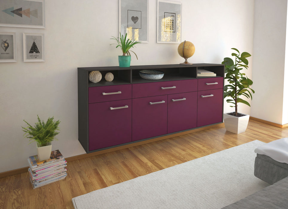 Sideboard Simi Valley, Lila Seite (180x79x35cm) - Stil.Zeit Möbel GmbH