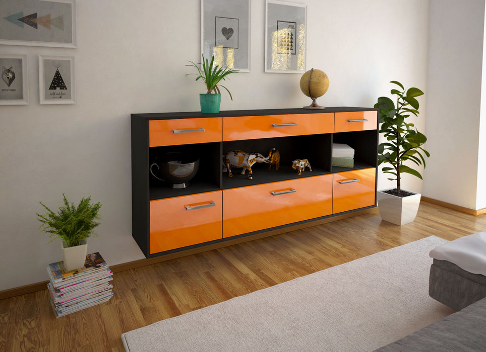 Sideboard Clarksville, Orange Seite (180x79x35cm) - Stil.Zeit Möbel GmbH