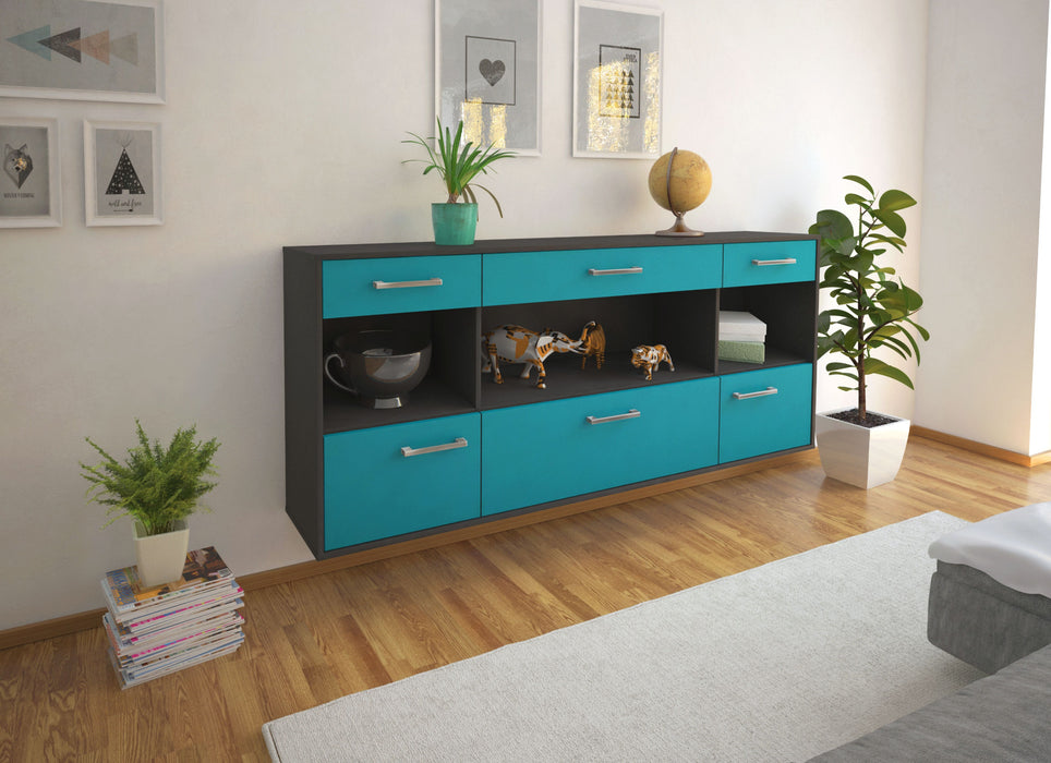 Sideboard Clarksville, Tuerkis Seite (180x79x35cm) - Stil.Zeit Möbel GmbH