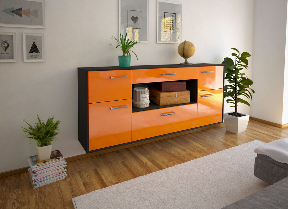 Sideboard Visalia, Orange Seite (180x79x35cm) - Stil.Zeit Möbel GmbH