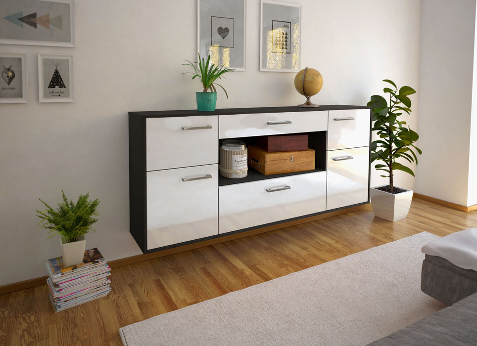 Sideboard Visalia, Weiß Seite (180x79x35cm) - Stil.Zeit Möbel GmbH