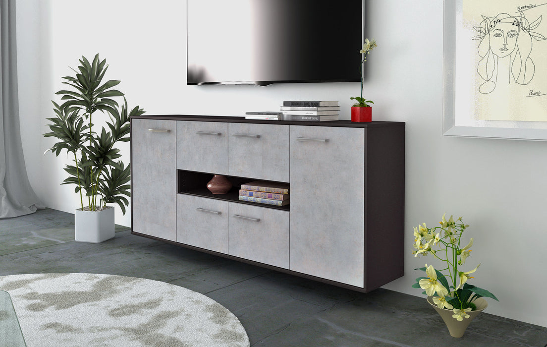 Sideboard Stamford, Beton Seite (180x79x35cm) - Stil.Zeit Möbel GmbH