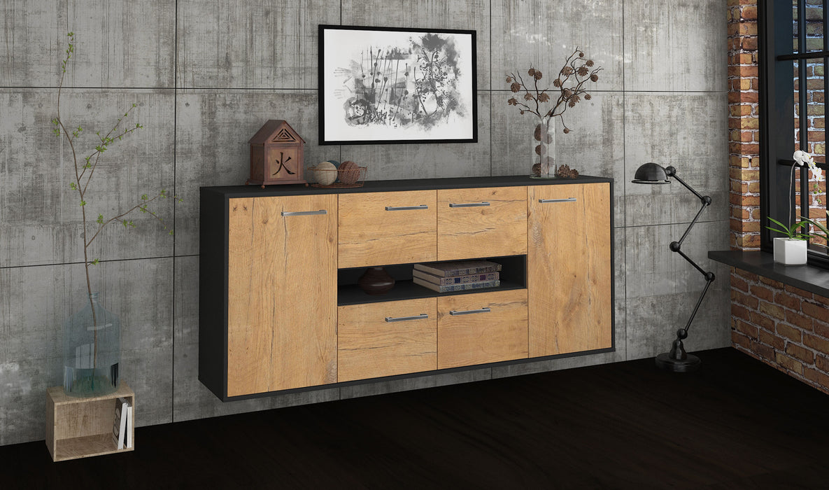 Sideboard Stamford, Eiche Seite (180x79x35cm) - Stil.Zeit Möbel GmbH