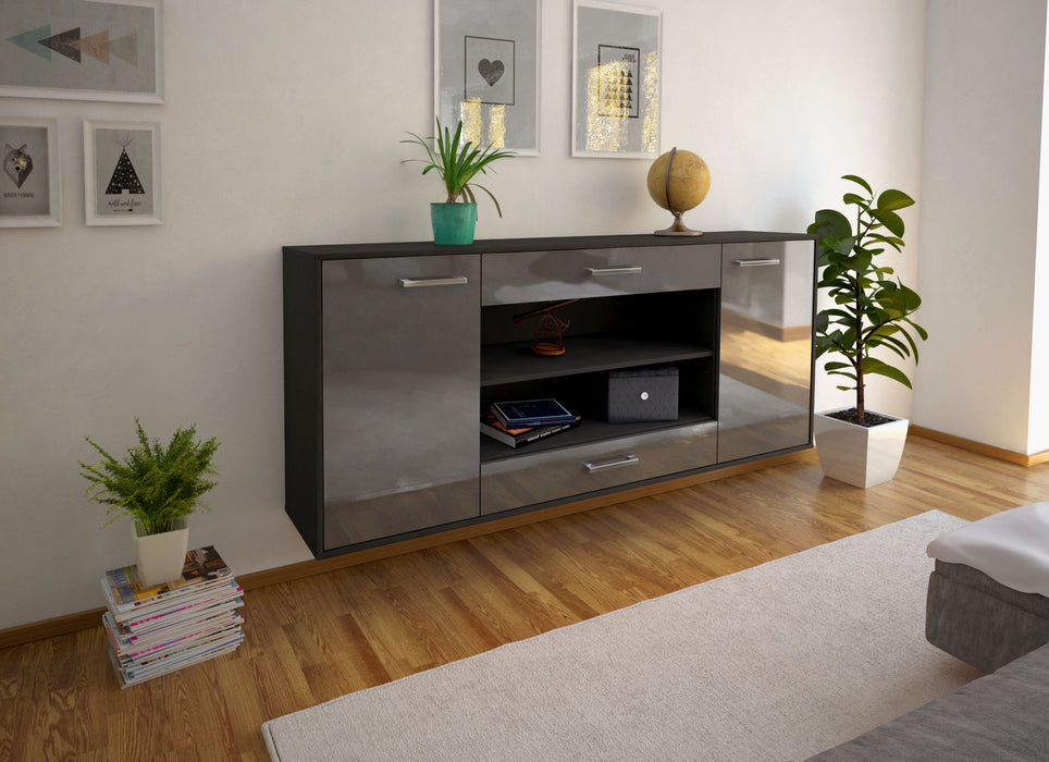 Sideboard Olathe, Grau Seite (180x79x35cm) - Stil.Zeit Möbel GmbH