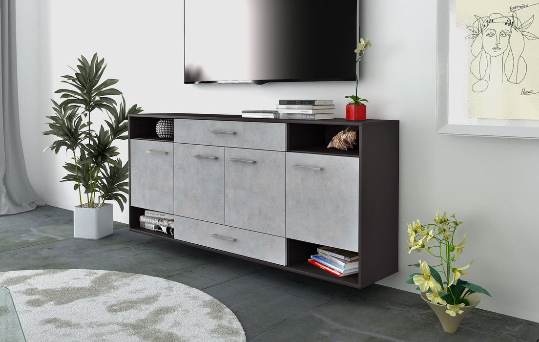 Sideboard Evansville, Beton Seite (180x79x35cm) - Stil.Zeit Möbel GmbH