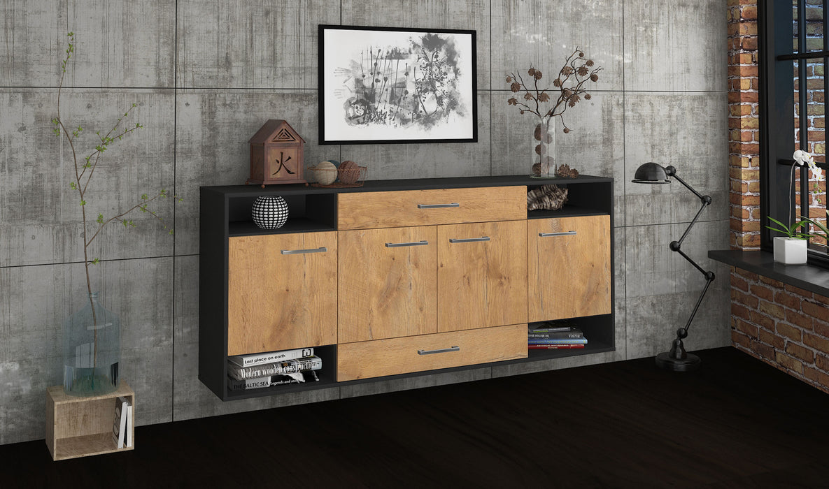 Sideboard Evansville, Eiche Seite (180x79x35cm) - Stil.Zeit Möbel GmbH