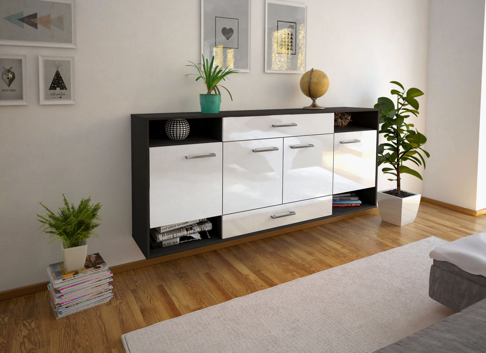 Sideboard Evansville, Weiß Seite (180x79x35cm) - Stil.Zeit Möbel GmbH