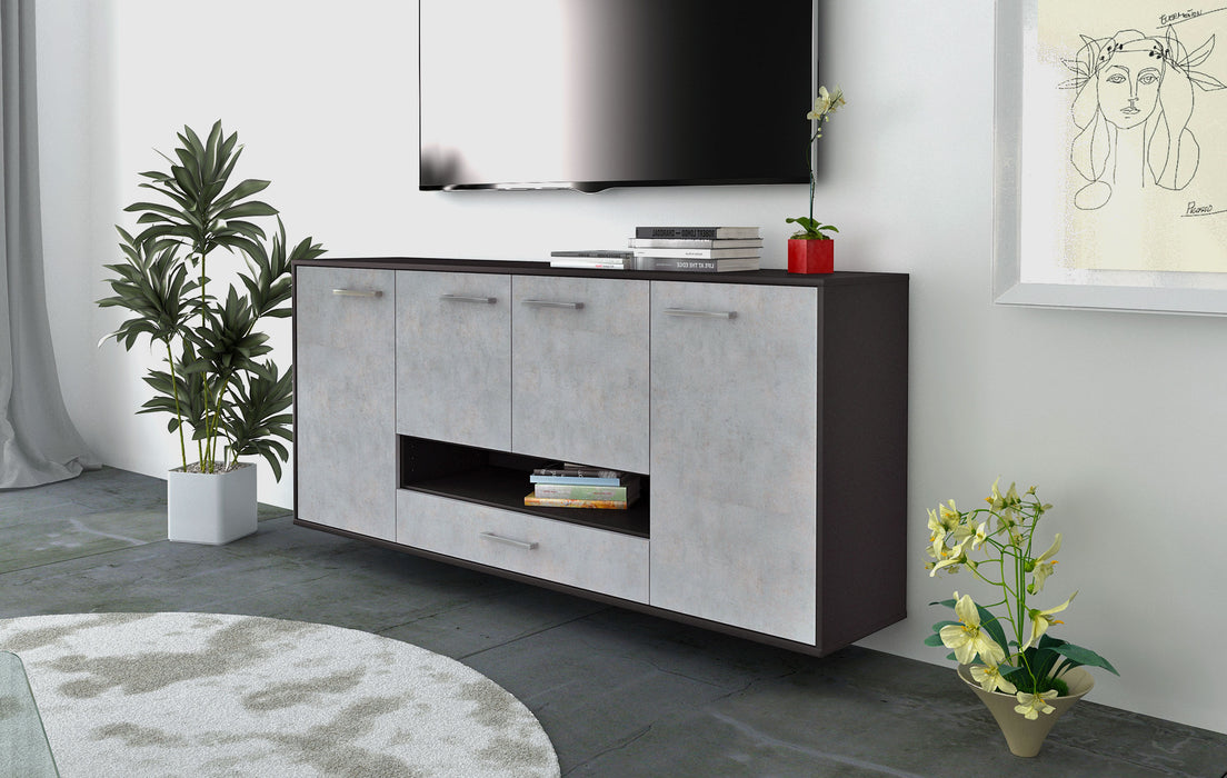 Sideboard Abilene, Beton Seite (180x79x35cm) - Stil.Zeit Möbel GmbH