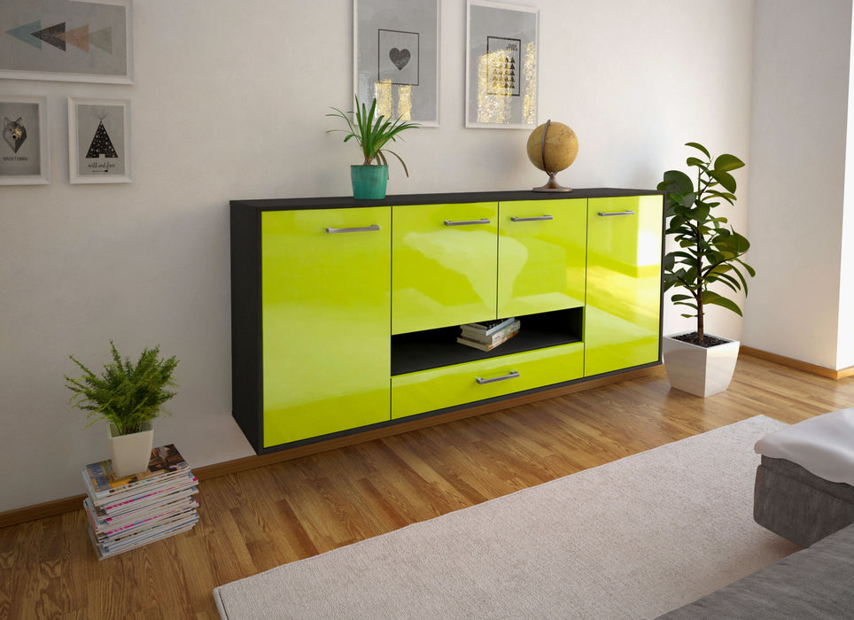 Sideboard Abilene, Gruen Seite (180x79x35cm) - Stil.Zeit Möbel GmbH