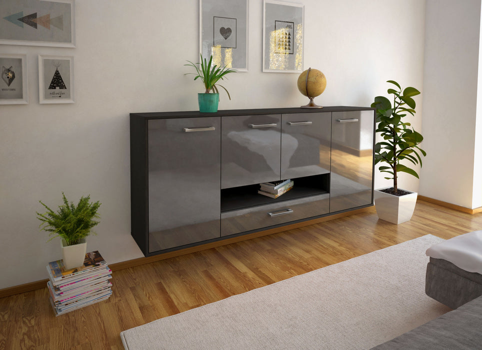 Sideboard Abilene, Grau Seite (180x79x35cm) - Stil.Zeit Möbel GmbH