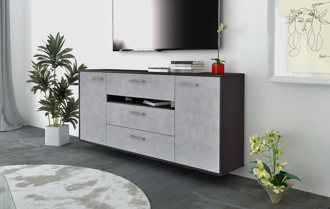 Sideboard McKinney, Beton Seite (180x79x35cm) - Stil.Zeit Möbel GmbH