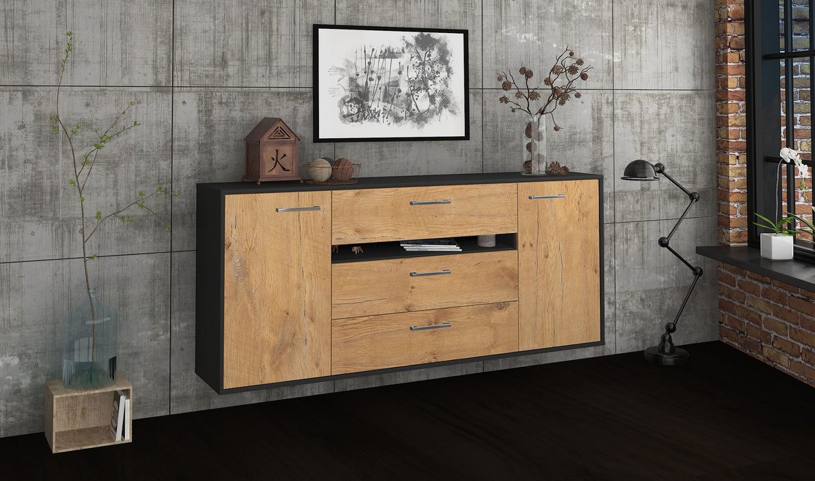 Sideboard McKinney, Eiche Seite (180x79x35cm) - Stil.Zeit Möbel GmbH