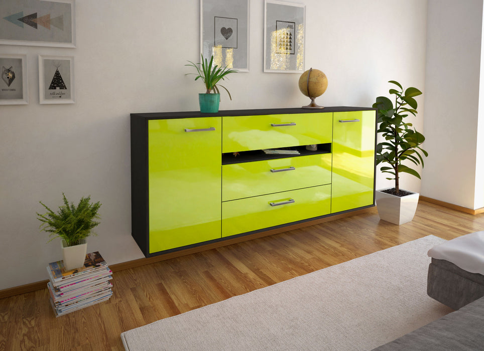 Sideboard McKinney, Gruen Seite (180x79x35cm) - Stil.Zeit Möbel GmbH