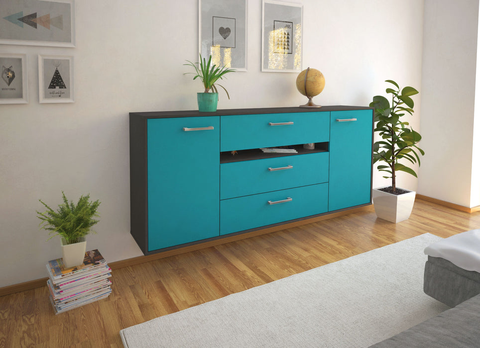 Sideboard McKinney, Tuerkis Seite (180x79x35cm) - Stil.Zeit Möbel GmbH