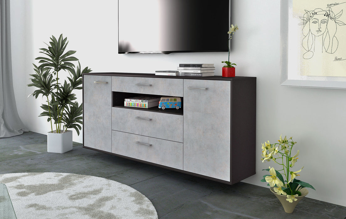 Sideboard Vallejo, Beton Seite (180x79x35cm) - Stil.Zeit Möbel GmbH