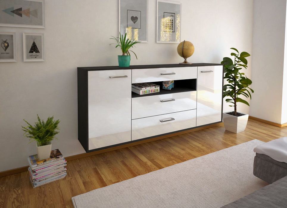 Sideboard Vallejo, Weiß Seite (180x79x35cm) - Stil.Zeit Möbel GmbH