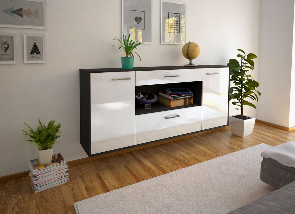 Sideboard Ann Arbor, Weiß Seite (180x79x35cm) - Stil.Zeit Möbel GmbH