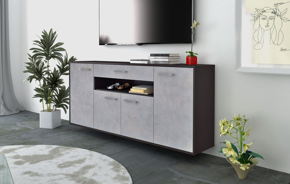 Sideboard Lansing, Beton Seite (180x79x35cm) - Stil.Zeit Möbel GmbH