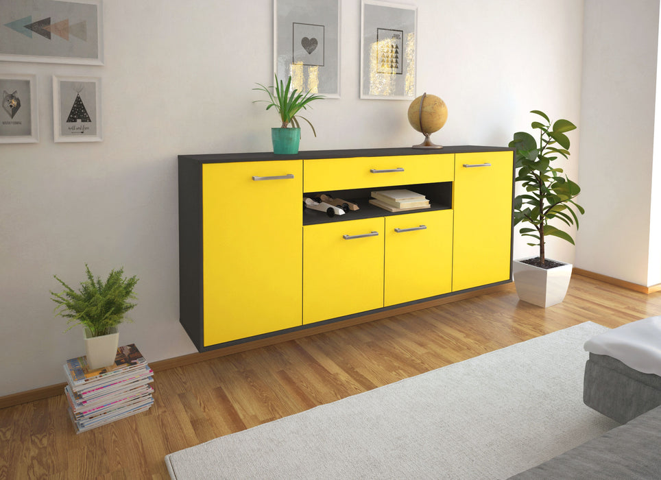 Sideboard Lansing, Gelb Seite (180x79x35cm) - Stil.Zeit Möbel GmbH