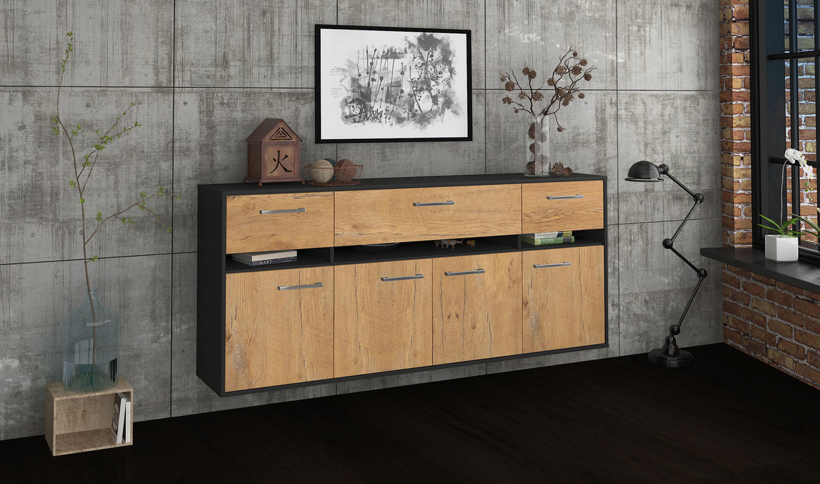 Sideboard Gainesville, Eiche Seite (180x79x35cm) - Stil.Zeit Möbel GmbH