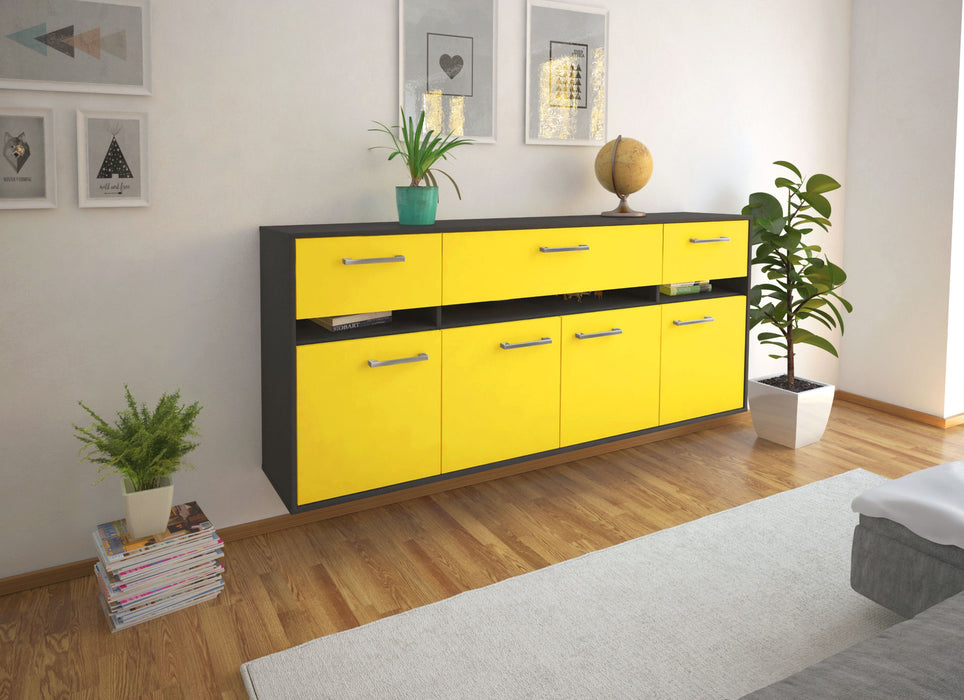 Sideboard Gainesville, Gelb Seite (180x79x35cm) - Stil.Zeit Möbel GmbH