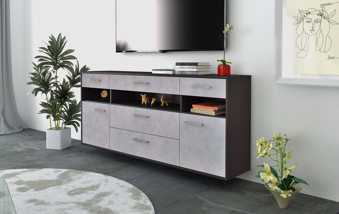 Sideboard Inglewood, Beton Seite (180x79x35cm) - Stil.Zeit Möbel GmbH