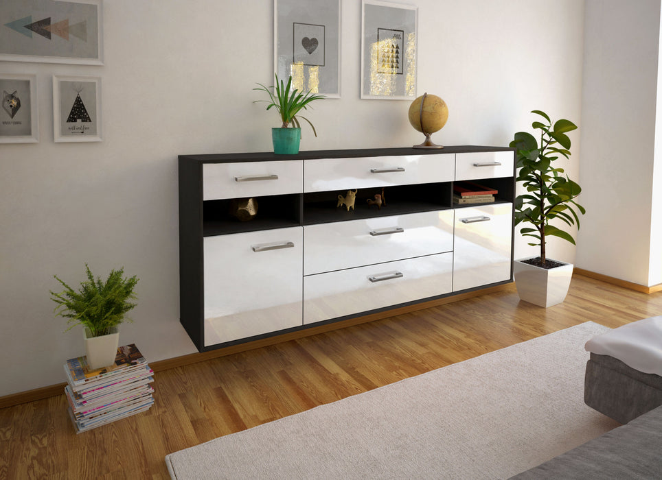 Sideboard Inglewood, Weiß Seite (180x79x35cm) - Stil.Zeit Möbel GmbH