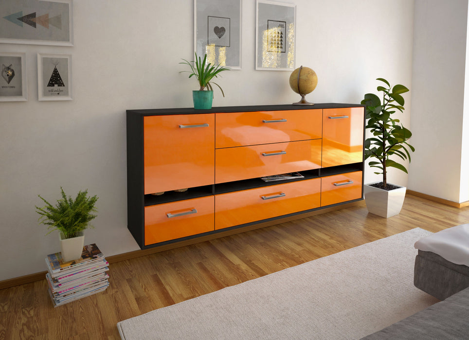 Sideboard Athens, Orange Seite (180x79x35cm) - Stil.Zeit Möbel GmbH