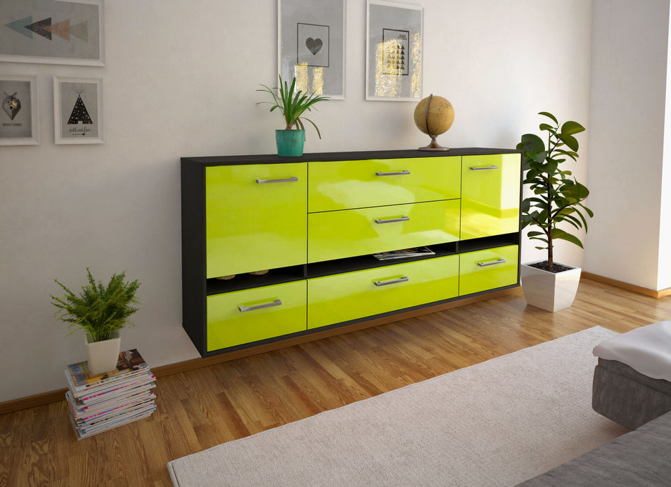 Sideboard Athens, Gruen Seite (180x79x35cm) - Stil.Zeit Möbel GmbH