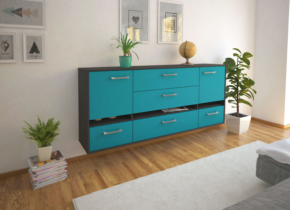 Sideboard Athens, Tuerkis Seite (180x79x35cm) - Stil.Zeit Möbel GmbH