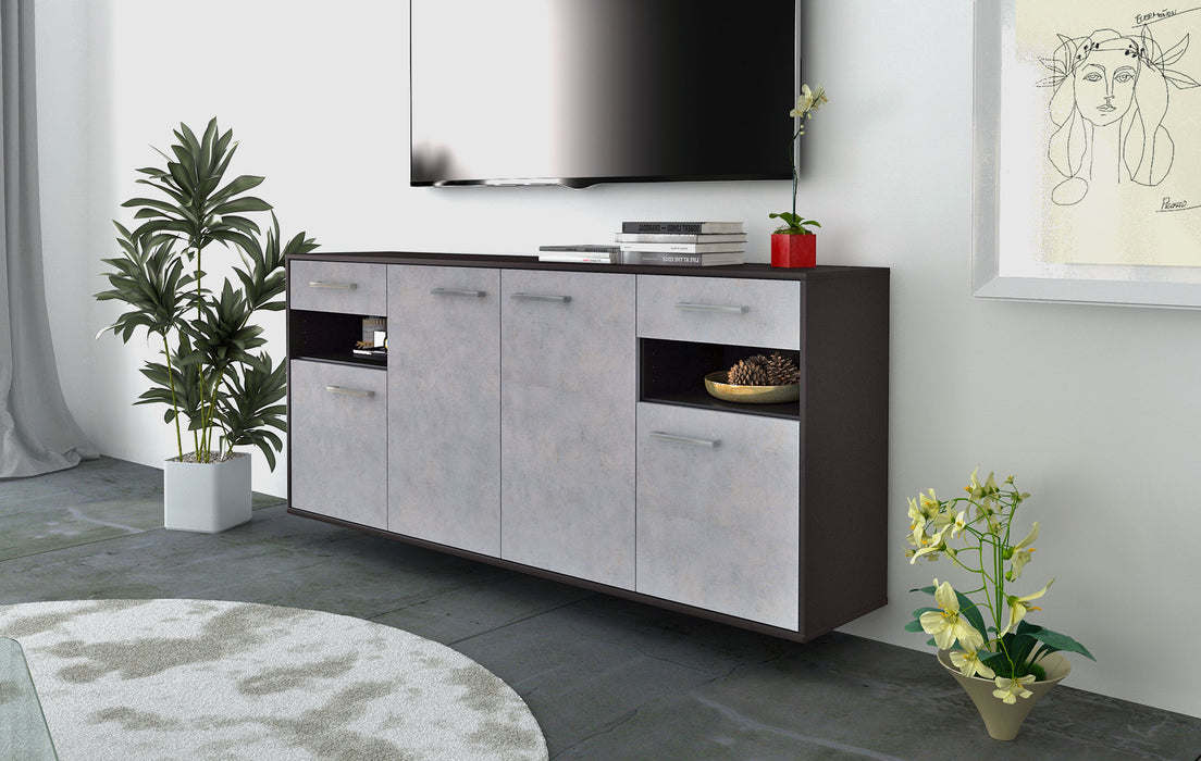 Sideboard Killeen, Beton Seite (180x79x35cm) - Stil.Zeit Möbel GmbH