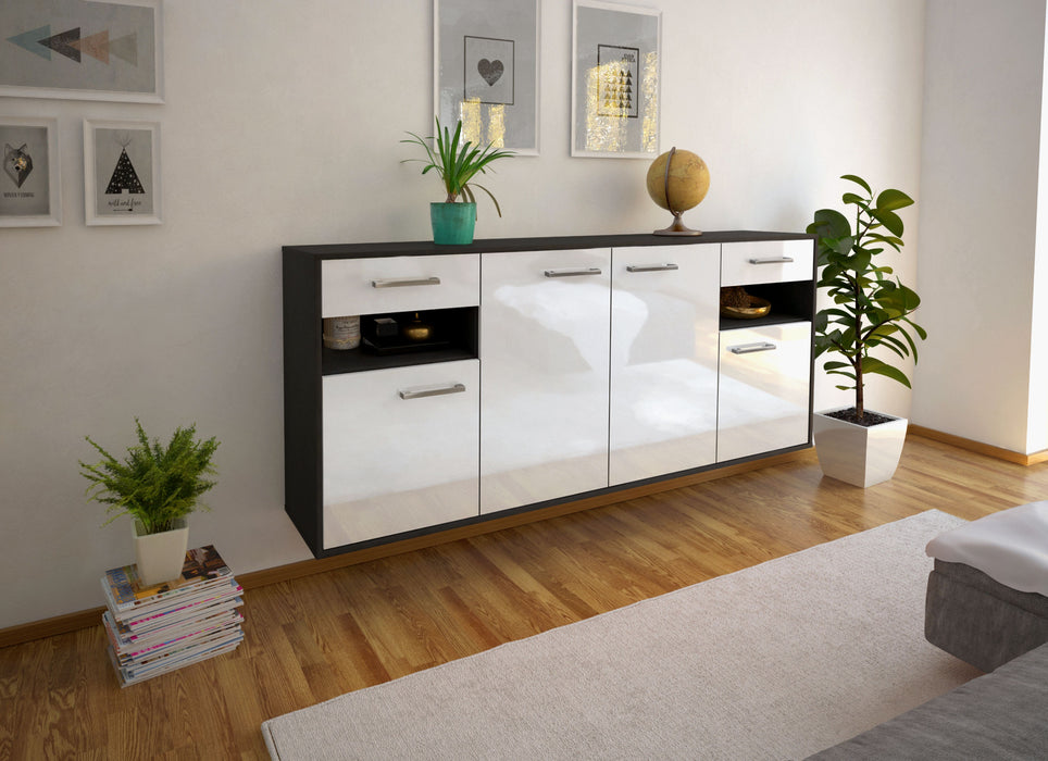 Sideboard Killeen, Weiß Seite (180x79x35cm) - Stil.Zeit Möbel GmbH