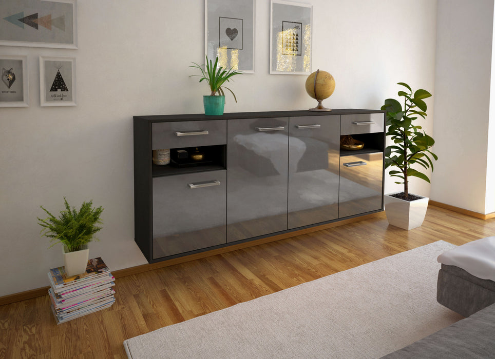 Sideboard Killeen, Grau Seite (180x79x35cm) - Stil.Zeit Möbel GmbH