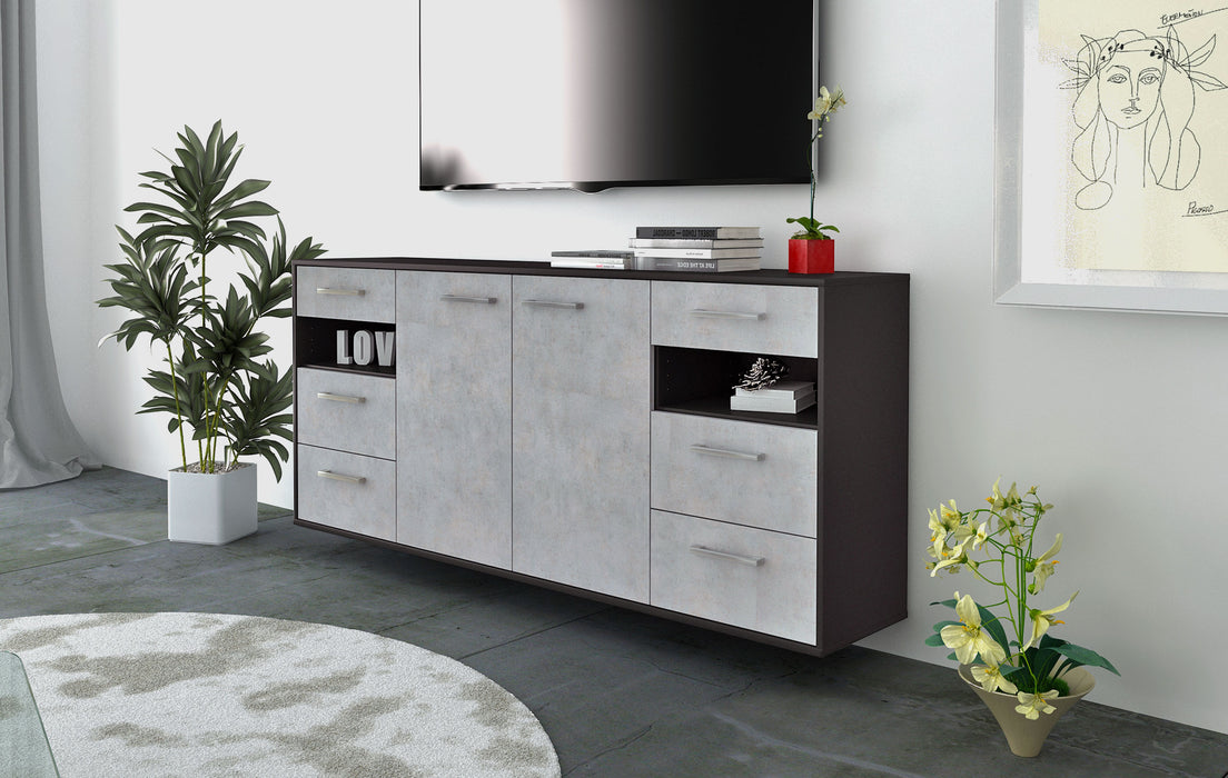 Sideboard Thornton, Beton Seite (180x79x35cm) - Stil.Zeit Möbel GmbH