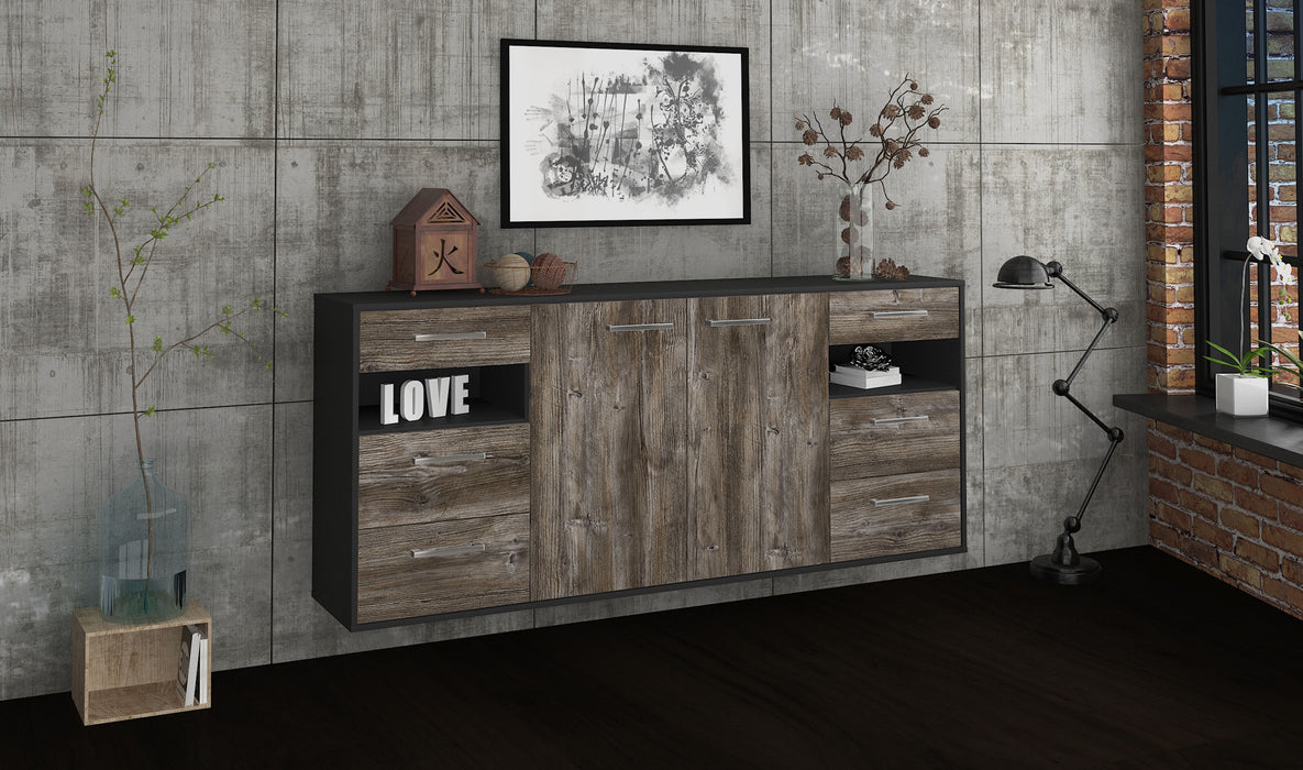 Sideboard Thornton, Treibholz Seite (180x79x35cm) - Stil.Zeit Möbel GmbH