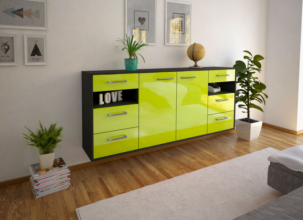 Sideboard Thornton, Gruen Seite (180x79x35cm) - Stil.Zeit Möbel GmbH