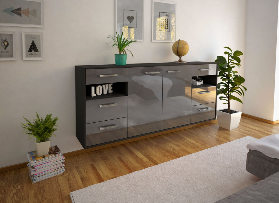 Sideboard Thornton, Grau Seite (180x79x35cm) - Stil.Zeit Möbel GmbH