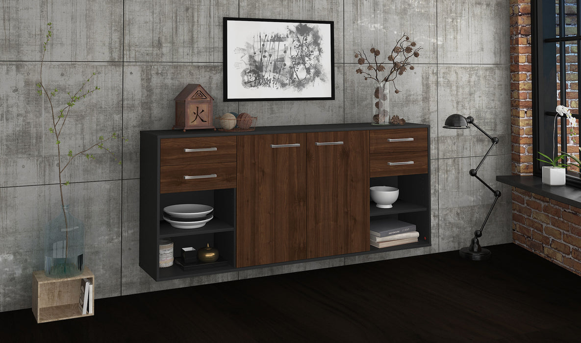 Sideboard Independence, Walnuss Seite (180x79x35cm) - Stil.Zeit Möbel GmbH