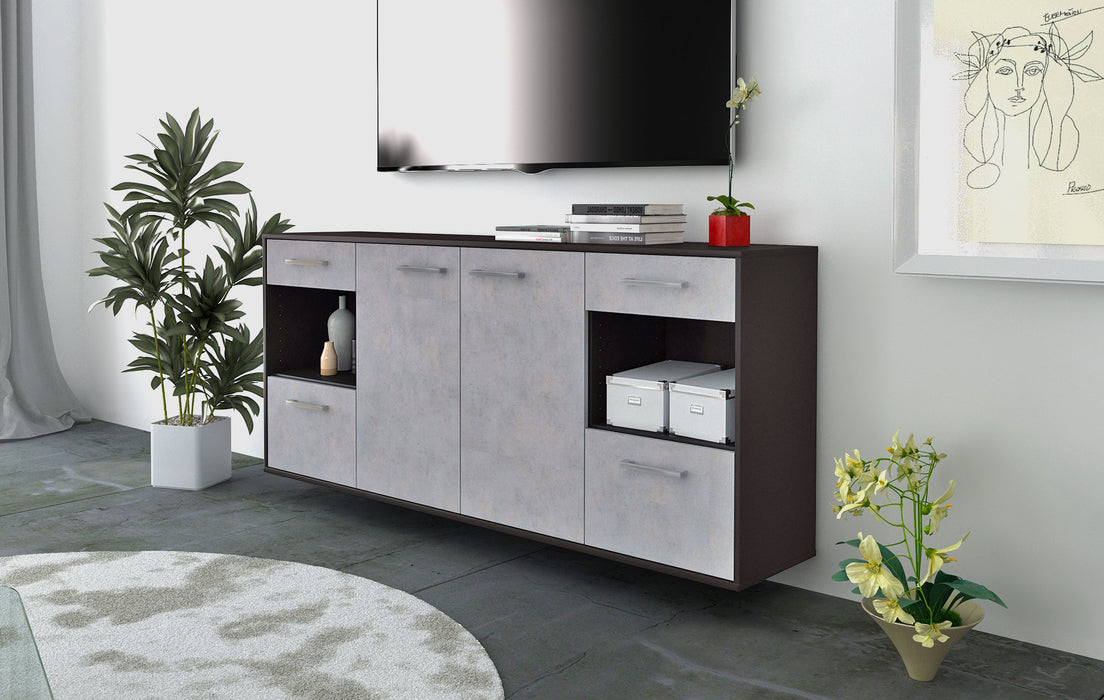 Sideboard Charleston, Beton Seite (180x79x35cm) - Stil.Zeit Möbel GmbH