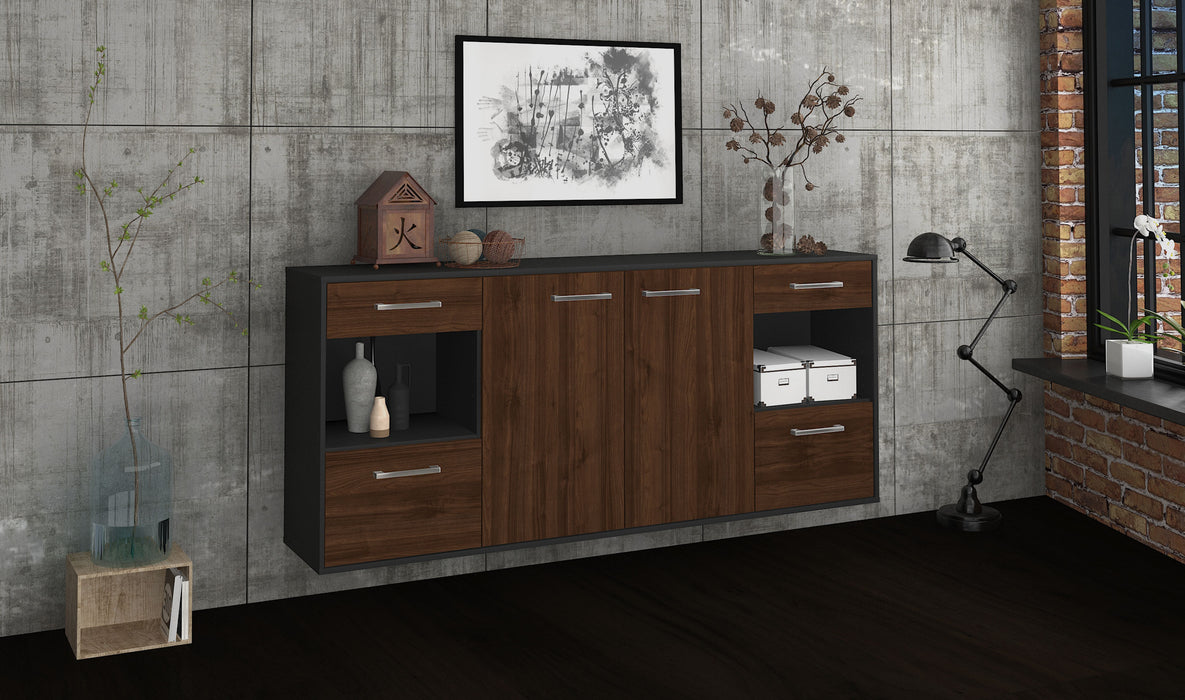 Sideboard Charleston, Walnuss Seite (180x79x35cm) - Stil.Zeit Möbel GmbH