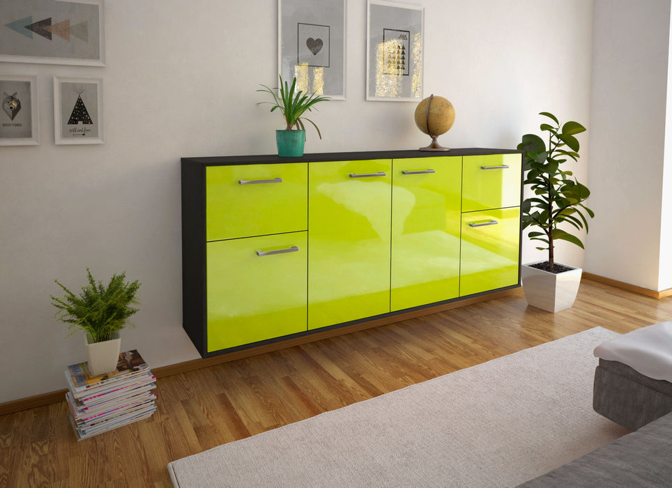 Sideboard Costa Mesa, Gruen Seite (180x79x35cm) - Stil.Zeit Möbel GmbH