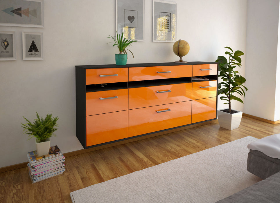 Sideboard Manchester, Orange Seite (180x79x35cm) - Stil.Zeit Möbel GmbH