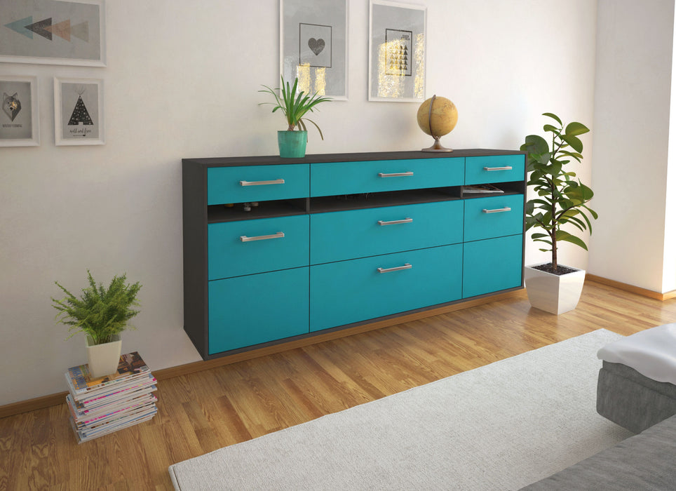 Sideboard Manchester, Tuerkis Seite (180x79x35cm) - Stil.Zeit Möbel GmbH