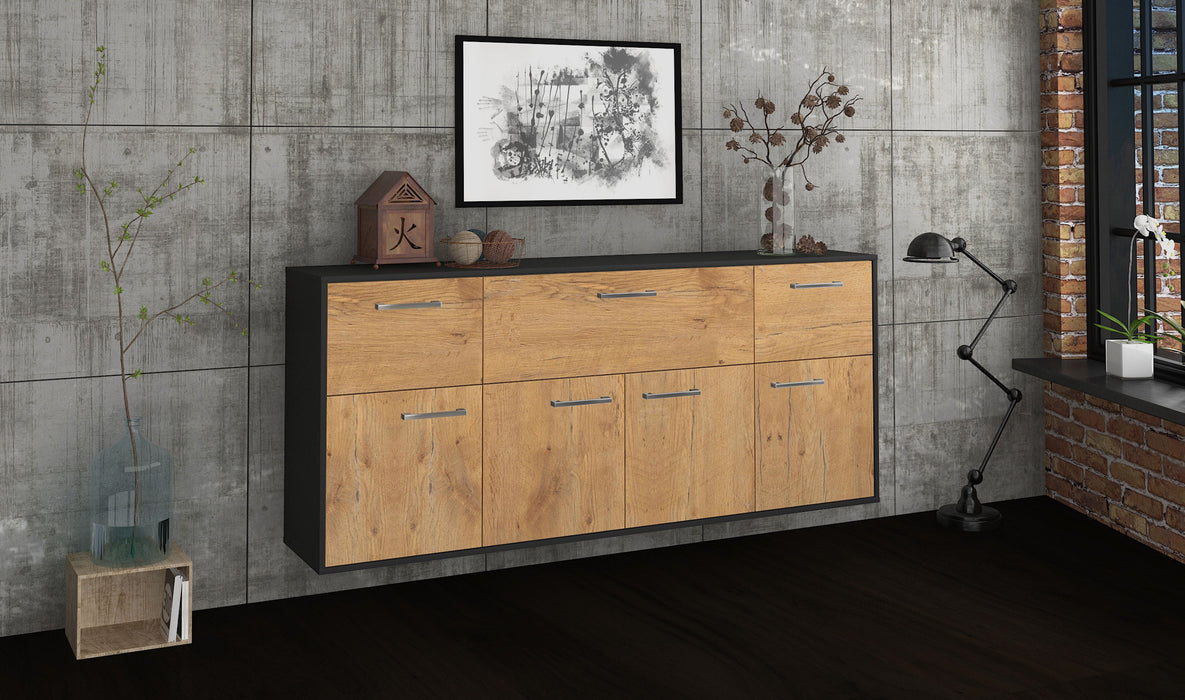 Sideboard Roseville, Eiche Seite (180x79x35cm) - Stil.Zeit Möbel GmbH