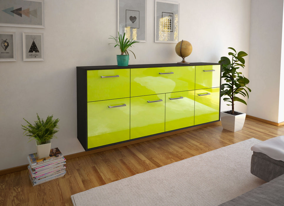 Sideboard Roseville, Gruen Seite (180x79x35cm) - Stil.Zeit Möbel GmbH