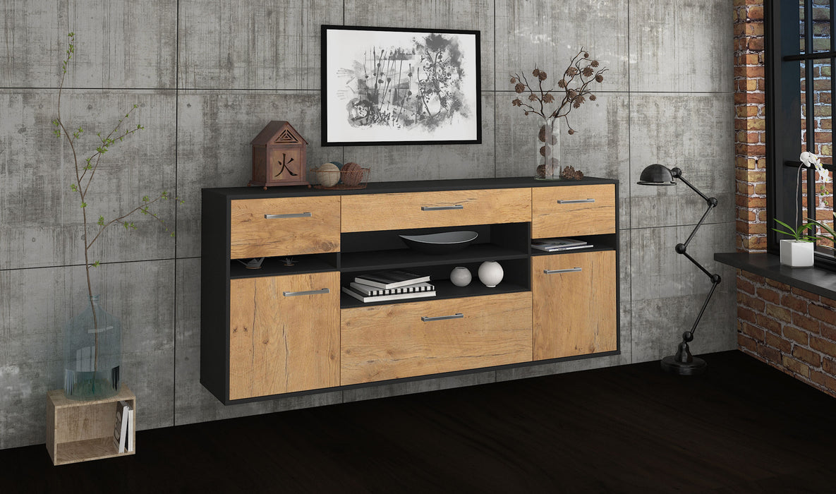 Sideboard Miramar, Eiche Seite (180x79x35cm) - Stil.Zeit Möbel GmbH