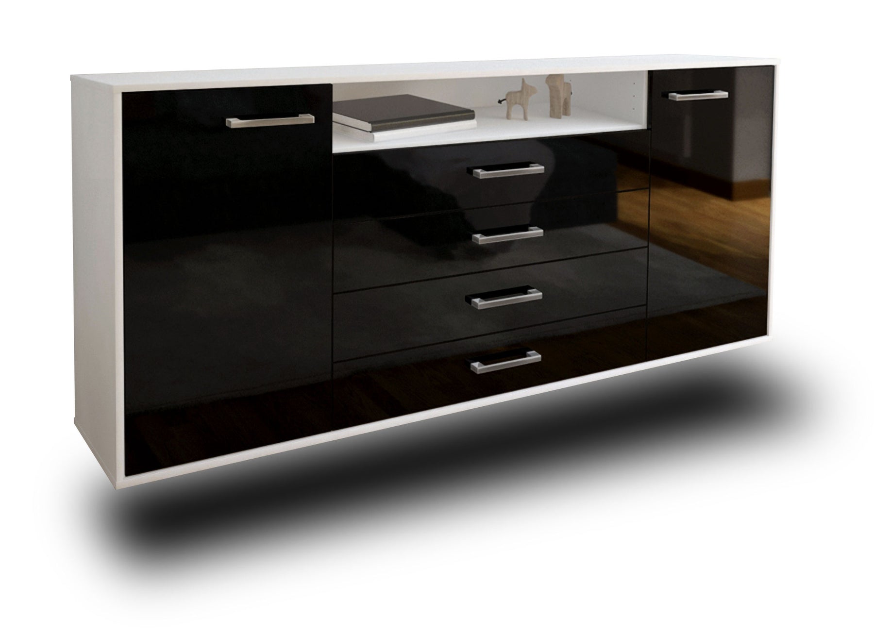 Sideboard New Haven, Schwarz Studio (180x79x35cm) - Dekati GmbH