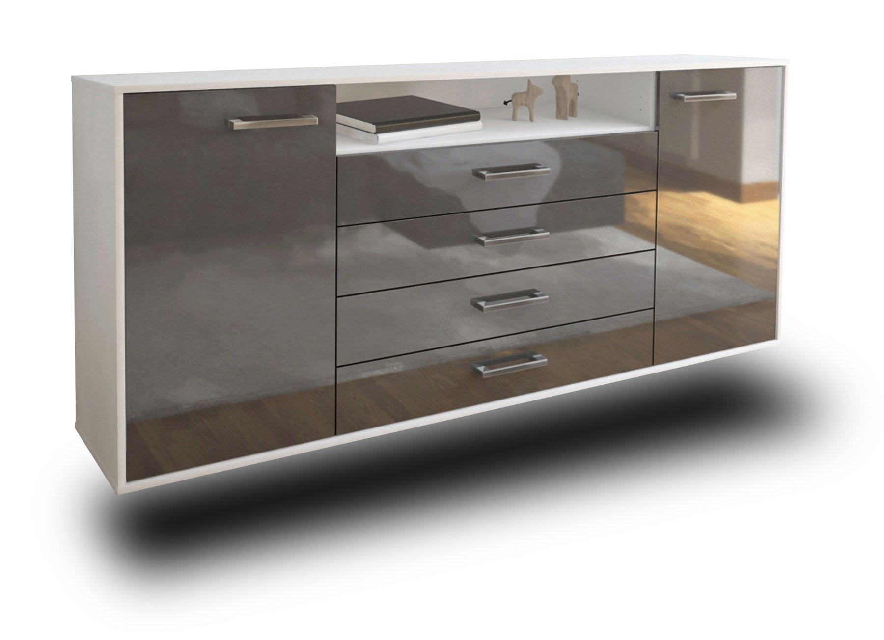 Sideboard New Haven, Grau Studio (180x79x35cm) - Dekati GmbH