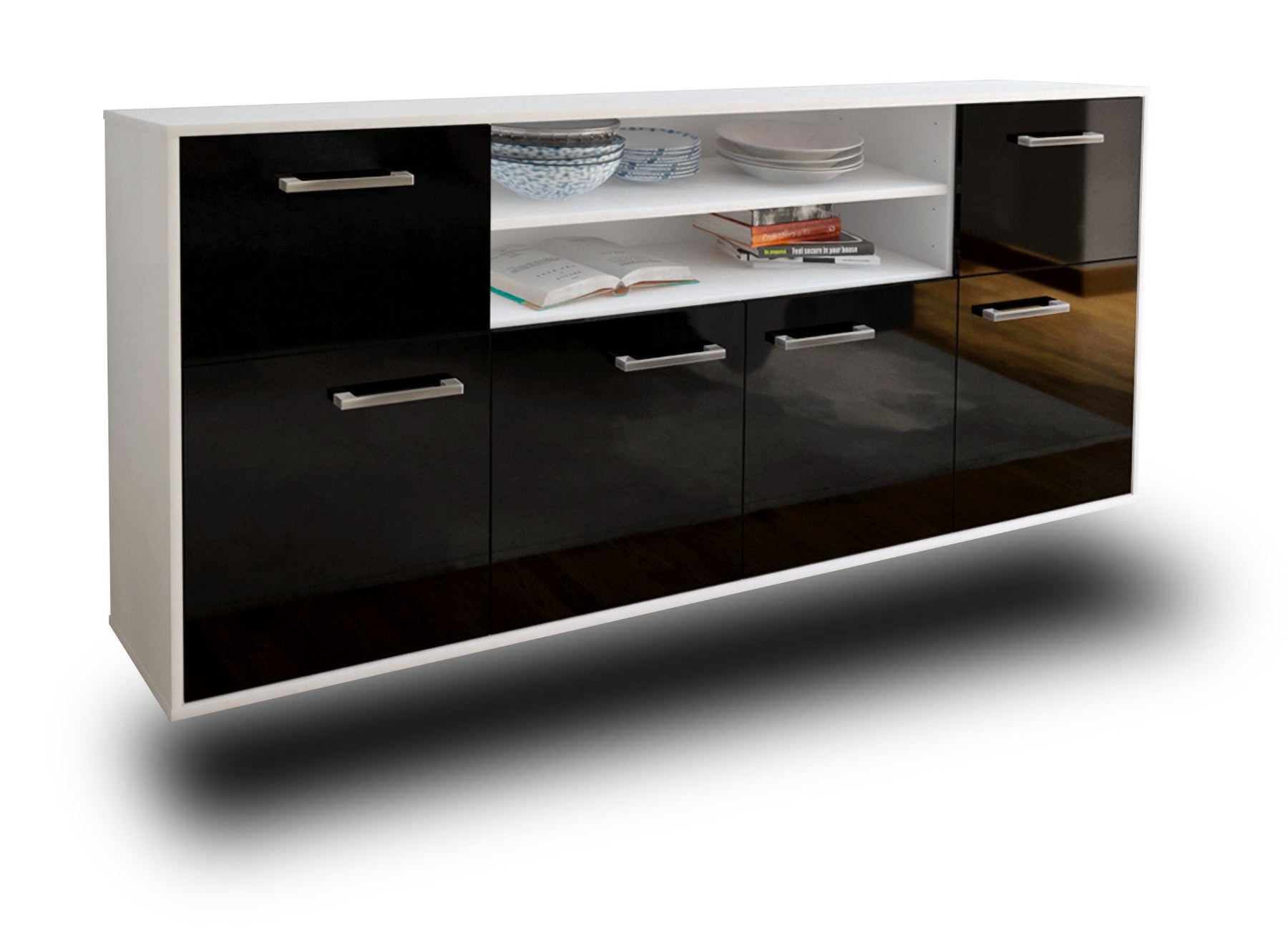 Sideboard Topeka, Schwarz Studio (180x79x35cm) - Dekati GmbH