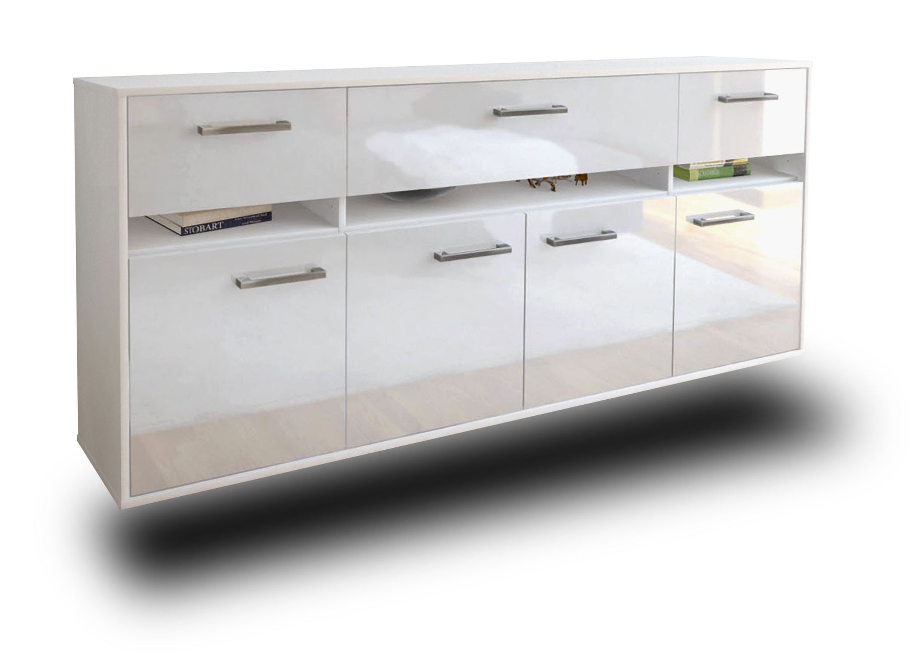 Sideboard Gainesville, Weiß Studio (180x79x35cm) - Dekati GmbH